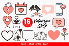 Valentine Love Icons and clipart SVG Product Image 1