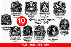 Gothic Coffee Anxiety SVG Dark Humor Caffeine Quotes Product Image 1