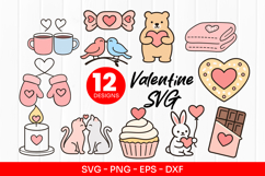 Valentine Love Icons and clipart SVG Product Image 1
