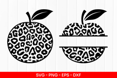 Leopard Print Orange Monogram SVG Cut File Product Image 1