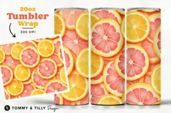 Sliced Fruit Tumbler Wrap PNG | 20oz Straight & Tapered Wrap Product Image 1