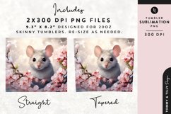 Christmas Snowy Animal Mouse Tumbler Wrap PNG Sublimation Product Image 2