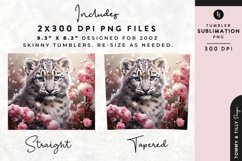 Christmas Snowy Animal Leopard Tumbler Wrap PNG Sublimation Product Image 2