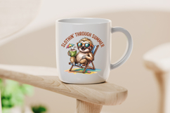 Slothin Through Summer Relaxing Beach Clipart PNG Product Image 4