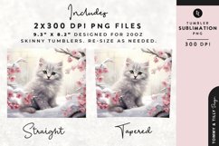 Christmas Snowy Animal Kitten Tumbler Wrap PNG Sublimation Product Image 2