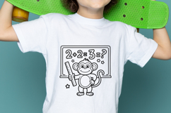 Cute School Monkey Student SVG PNG Product Image 3