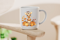 Cute Giraffe with Pumpkins Clipart Product Image 4