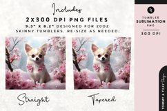 Christmas Snowy Animal Chihuahua Tumbler Wrap PNG Sublimatio Product Image 2