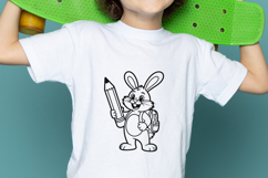 Cute Back to School Bunny Student SVG PNG Product Image 3