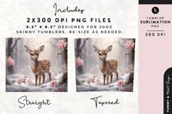 Christmas Snowy Animal Deer Tumbler Wrap PNG Sublimation Product Image 2