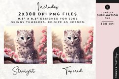 Christmas Snowy Animal Leopard Tumbler Wrap PNG Sublimation Product Image 2