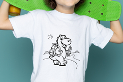 Cute School Dinosaur Student SVG PNG Product Image 2