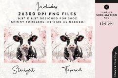 Christmas Snowy Animal Cow Tumbler Wrap PNG Sublimation Product Image 2