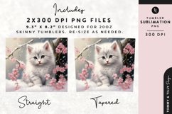Christmas Snowy Animal Kitten Tumbler Wrap PNG Sublimation Product Image 2