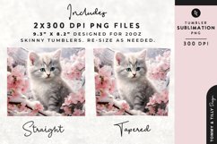 Christmas Snowy Animal Kitten Tumbler Wrap PNG Sublimation Product Image 2