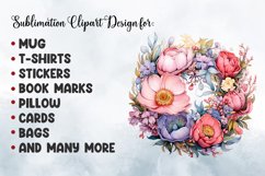 watercolor Floral flower frame Sublimation bundle Product Image 2