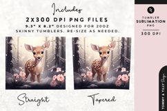 Christmas Snowy Animal Deer Tumbler Wrap PNG Sublimation Product Image 2