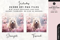 Christmas Snowy Animal Bear Tumbler Wrap PNG Sublimation Product Image 2