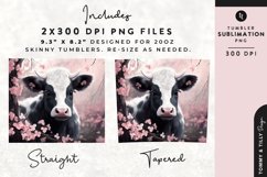 Christmas Snowy Animal Cow Tumbler Wrap PNG Sublimation Product Image 2