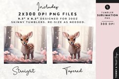 Christmas Snowy Animal Deer Tumbler Wrap PNG Sublimation Product Image 2