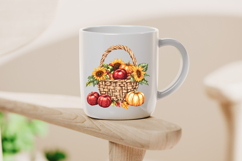 Pumpkin Sunflower Autumn Basket Clipart Product Image 4