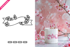 Floral Ribbon SVG &amp; Clipart - Ribbon Border Product Image 1