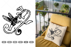 Colibri and Flower SVG &amp; Clipart Product Image 1