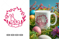 Easter Bunny Wreath SVG &amp; Clipart Product Image 1