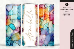 Personalised Name Tumbler Wrap PNG Sublimation | Marble Product Image 1