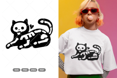 Skeleton Cat SVG &amp; Clipart - Cut File Product Image 1