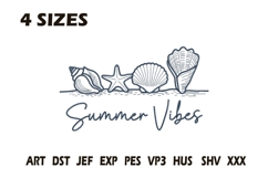 Summer Vibes Seashell Embroidery Design Product Image 1