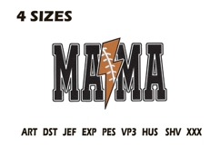 Football Mama Embroidery Design | Game Day Stitch File Product Image 1