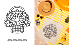 Flower Basket SVG &amp; Clipart Product Image 1