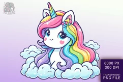 Adorable Baby Rainbow Unicorn Png Clip Art Product Image 1