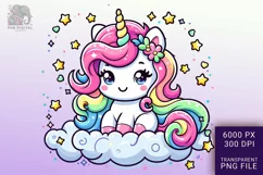 Adorable Baby Rainbow Unicorn Png Clip Art Product Image 1