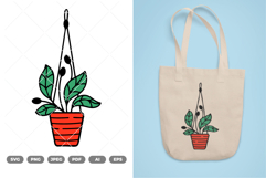 Hanging Potted Plant Colored SVG &amp; Clipart Product Image 1