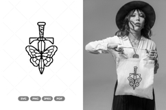 Butterfly and Dagger SVG &amp; Clipart Product Image 1