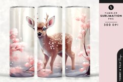 Christmas Snowy Animal Deer Tumbler Wrap PNG Sublimation Product Image 1