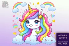 Adorable Baby Rainbow Unicorn Png Clip Art Product Image 1