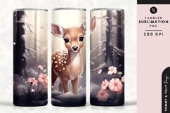 Christmas Snowy Animal Deer Tumbler Wrap PNG Sublimation Product Image 1