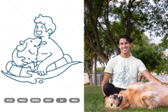 Man and Dog SVG &amp; Clipart Product Image 1