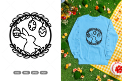 Easter Bunny Wreath SVG &amp; Clipart Product Image 1