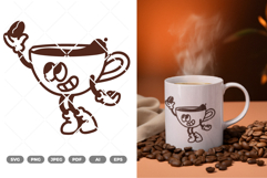Coffee Cup Mascot SVG &amp; Clipart Product Image 1