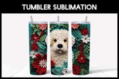 6 3D Christmas Sheepdog Tumbler Sublimation | 3D Tumbler Product Image 2