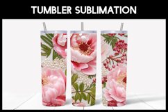 6 Embroidered Seamless Peonies Tumbler Sublimation Product Image 5