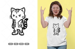 Punk Cat Doodle SVG &amp; Clipart Product Image 1