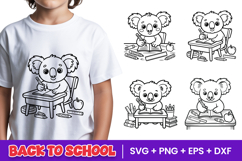 Cute School Koala Student SVG PNG Product Image 1