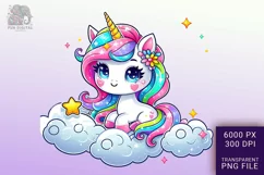 Adorable Baby Rainbow Unicorn Png Clip Art Product Image 1