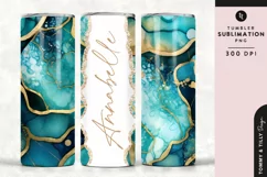 Personalised Name Tumbler Wrap PNG Sublimation | Marble Product Image 1