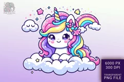 Adorable Baby Rainbow Unicorn Png Clip Art Product Image 1